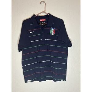 Puma Italia Polo Striped Blue Men’s XL Soccer Futbol